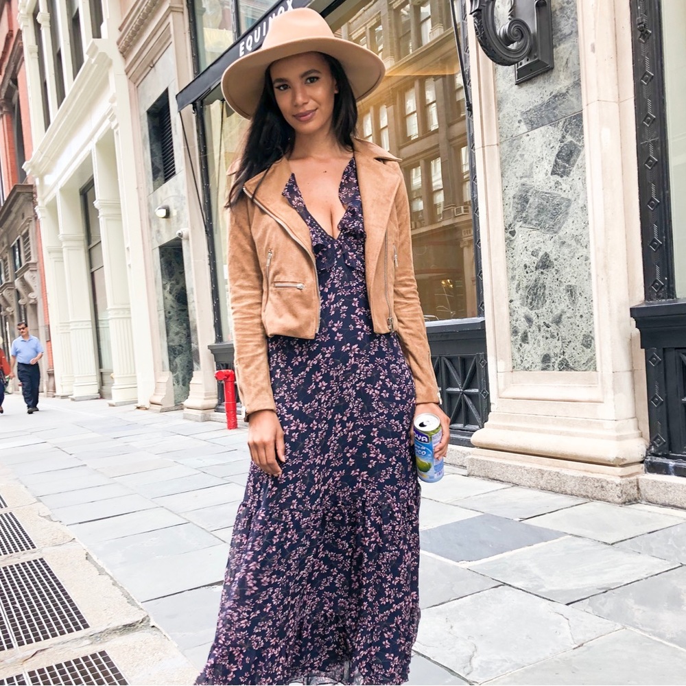 Lulus brown faux suede jacket